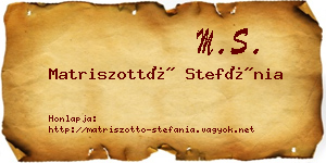 Matriszottó Stefánia névjegykártya